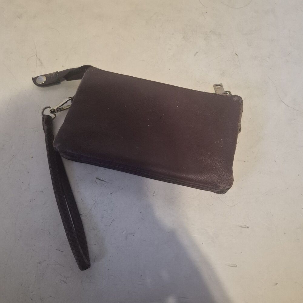 Jen And Co Purple/Burgundy Purse 8x5" Wristlet Attachment 3 pocket